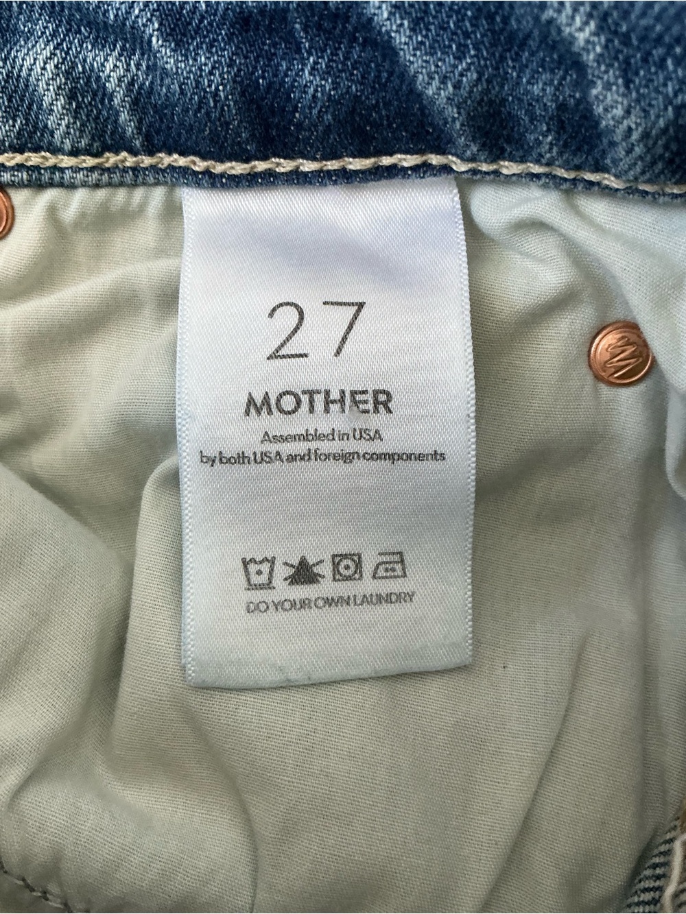MOTHER SUPERIOR Jeans Duster Skimp Cuff Horsin’ Around Light Blue Size 27 - Picture 10 of 15